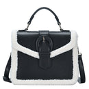 BGA4309 Sherpa Trim Buckle Satchel Crossbody - MiMi Wholesale
