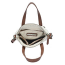 BGA4367 Floral Brocade Zipper Top Handle Bag/Crossbody - MiMi Wholesale