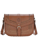 BGA4539 Laser Cut Whipstitch Crossbody Bag - MiMi Wholesale