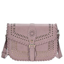 BGA4539 Laser Cut Whipstitch Crossbody Bag - MiMi Wholesale
