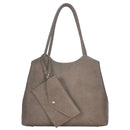 BGA48108 Monogrammable Three Compartment Shoulder Tote w/ Removable Wallet - MiMi Wholesale