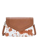 BGA5174 Tillie Cow Whipstitch Crossbody - MiMi Wholesale