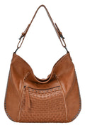 BGA6332 Josephine Studded Woven Detail Hobo Bag - MiMi Wholesale