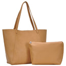 BGA81946 Monogrammable Wrapped Handle Shoulder Tote w/ Removable Pouch - MiMi Wholesale