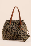 BGA84850 Three Compartment Leopard Tote - MiMi Wholesale