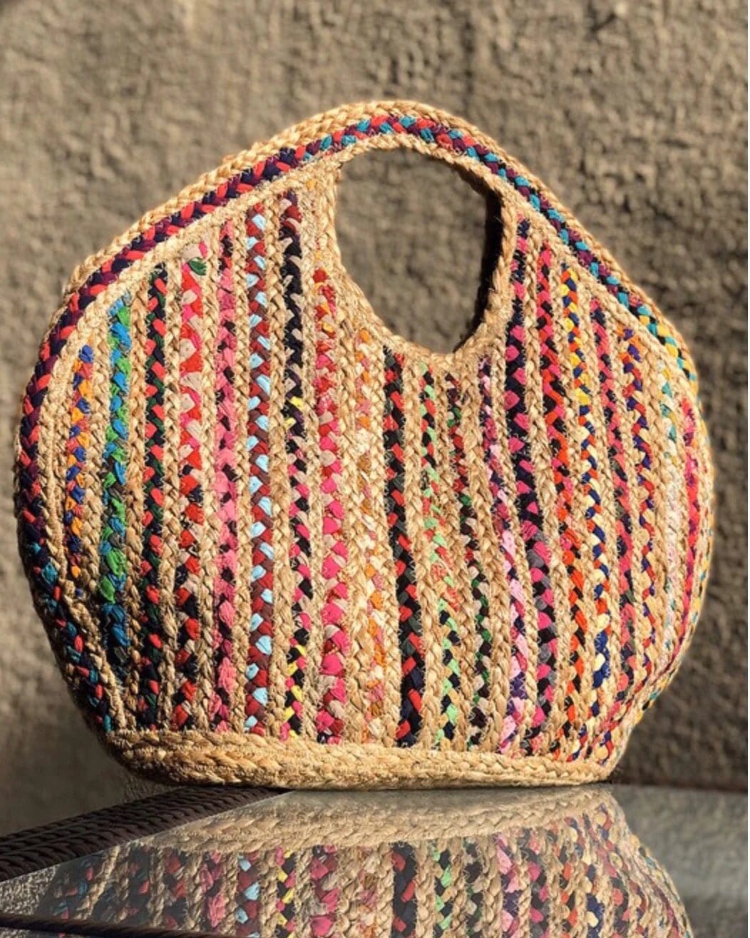 BGAIN09 Ruhi Jute Tote - MiMi Wholesale