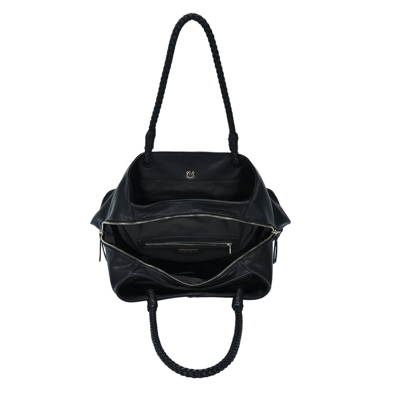 BGO3313 3 Compartment Braided Shoulder Strap Tote Bag - MiMi Wholesale