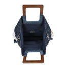 BGO3730 Square Straw Wooden Handled Fashion Bag - MiMi Wholesale