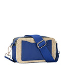 BGS6844 Helena Straw Crossbody Bag With Leather Paneling - MiMi Wholesale