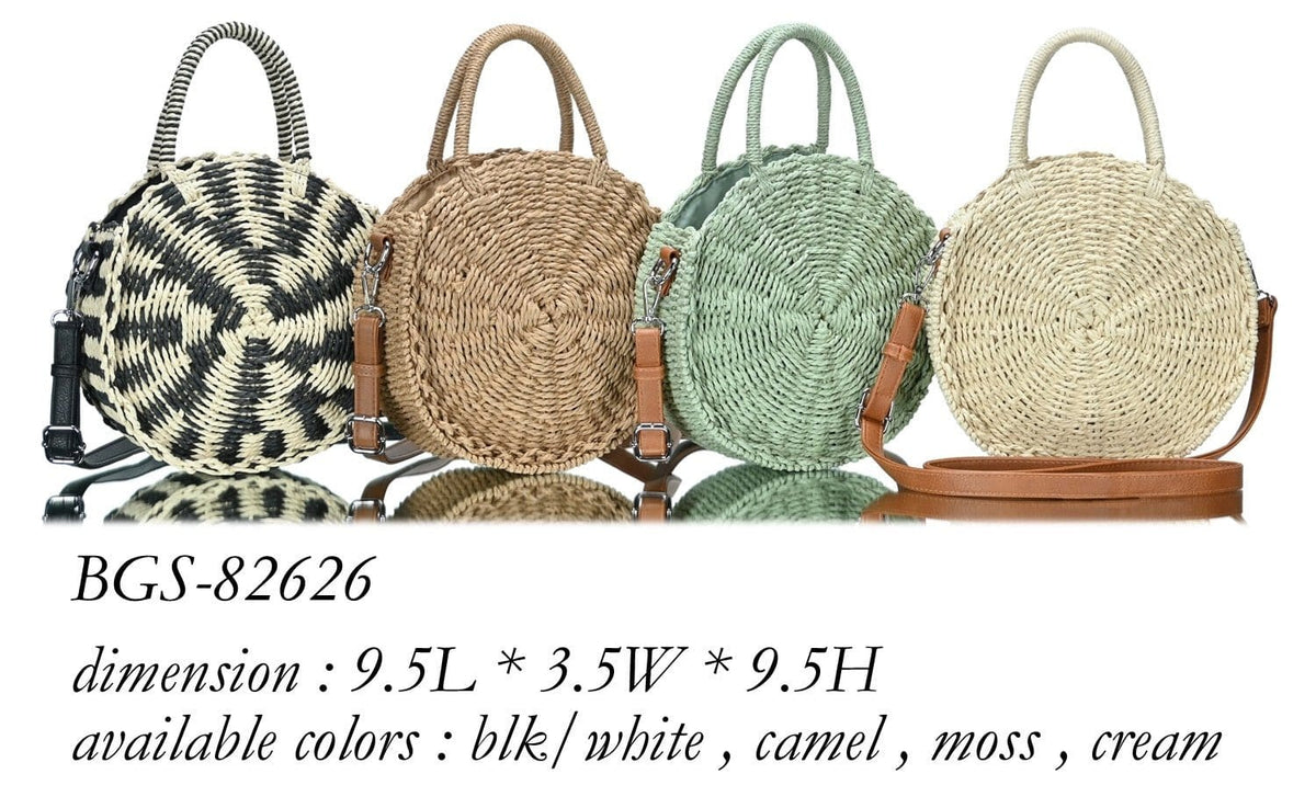 BGS82626 Circle Straw Crossbody - MiMi Wholesale