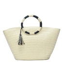 BGT2757 Circle Handle Straw Bags w/ Tassel - MiMi Wholesale