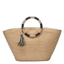 BGT2757 Circle Handle Straw Bags w/ Tassel - MiMi Wholesale