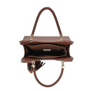 BGT2961 Structured Stylish Double Tassel Satchel Bag - MiMi Wholesale