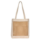 BGT4156 Rattan Leather trim Tote - MiMi Wholesale