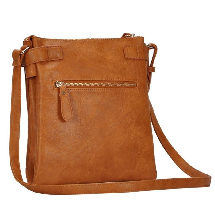 BGT45271 Three Compartment Buckles & Zipper Crossbody - MiMi Wholesale
