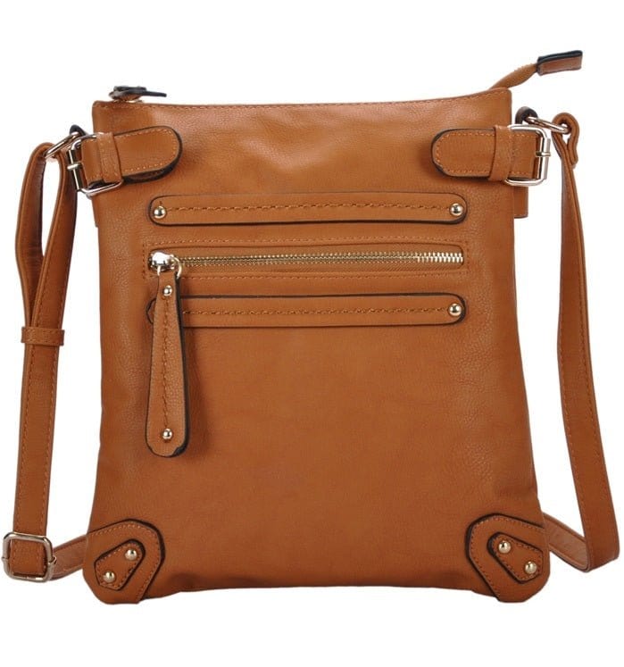 BGT45271 Three Compartment Buckles & Zipper Crossbody - MiMi Wholesale