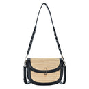 BGT4552 Straw Leather trim Crossbody - MiMi Wholesale