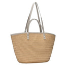 BGT4560 Straw front Pocket Handbag - MiMi Wholesale