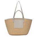 BGT4560 Straw front Pocket Handbag - MiMi Wholesale