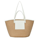 BGT4560 Straw front Pocket Handbag - MiMi Wholesale