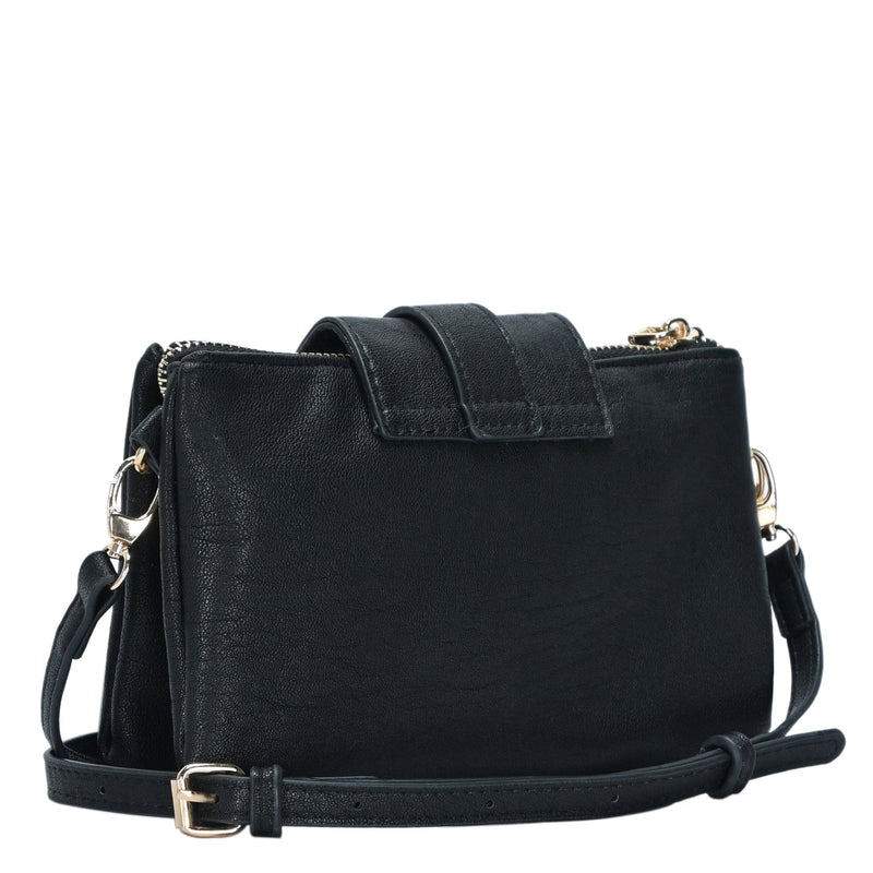 BGT48604 Tori Three Compartment Buckle Crossbody Bag - MiMi Wholesale