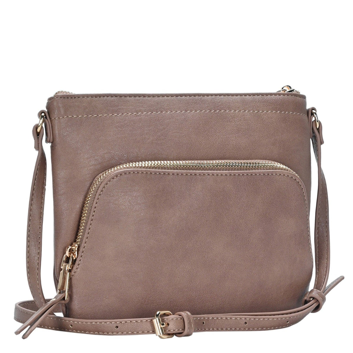 BGT5449 Multi Pockets Crossbody w/Front & Back Zippers - MiMi Wholesale