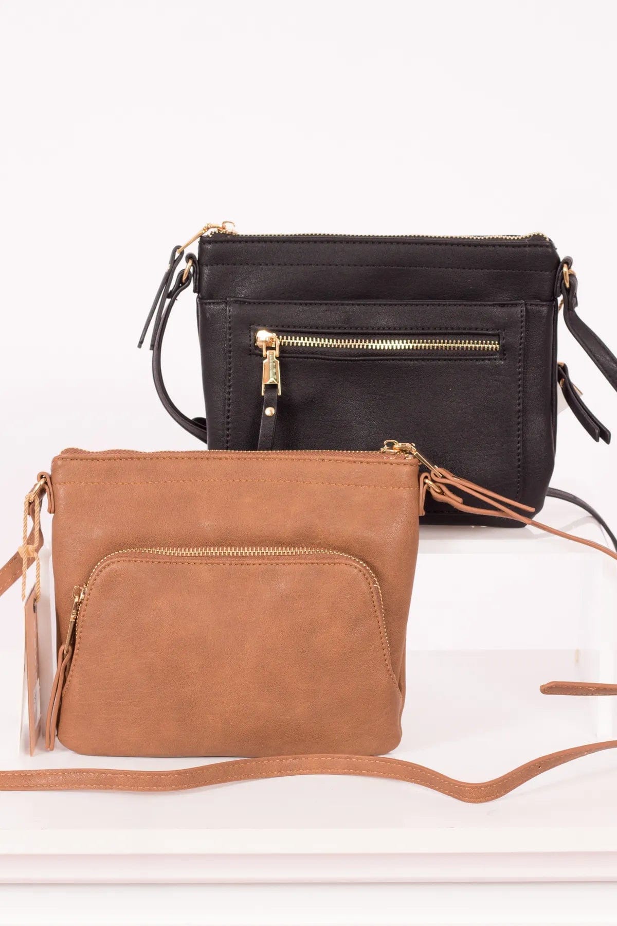 BGT5449 Multi Pockets Crossbody w/Front & Back Zippers - MiMi Wholesale