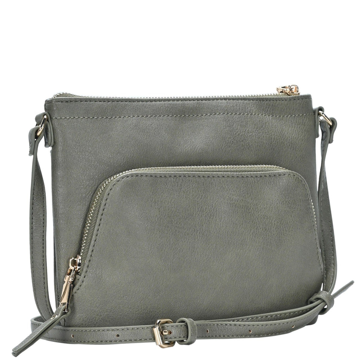 BGT5449 Multi Pockets Crossbody w/Front & Back Zippers - MiMi Wholesale