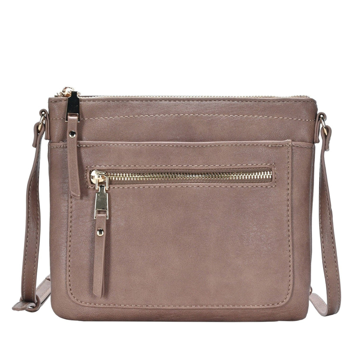 BGT5449 Multi Pockets Crossbody w/Front & Back Zippers - MiMi Wholesale