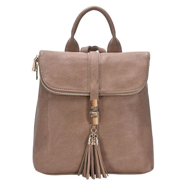 BGT59001 Fold Over Tassel Clasp Backpack - MiMi Wholesale