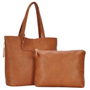 BGW3407 Monogrammable Zipper Detail Shoulder Tote w/ Removable Pouch - MiMi Wholesale