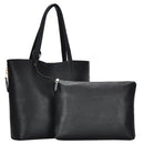 BGW3407 Monogrammable Zipper Detail Shoulder Tote w/ Removable Pouch - MiMi Wholesale