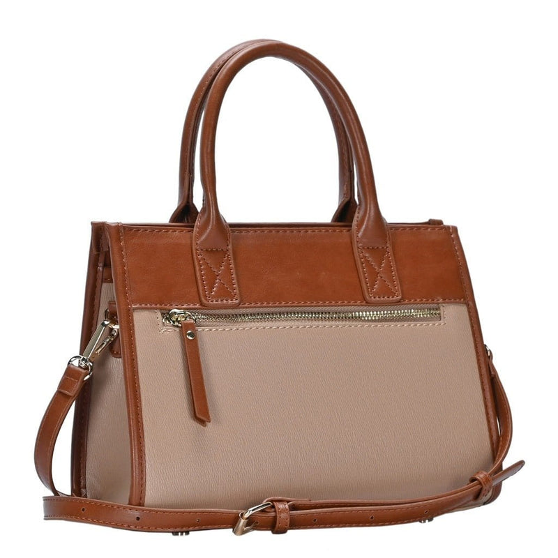 BGW4154 Structured Two-Tone Satchel - MiMi Wholesale