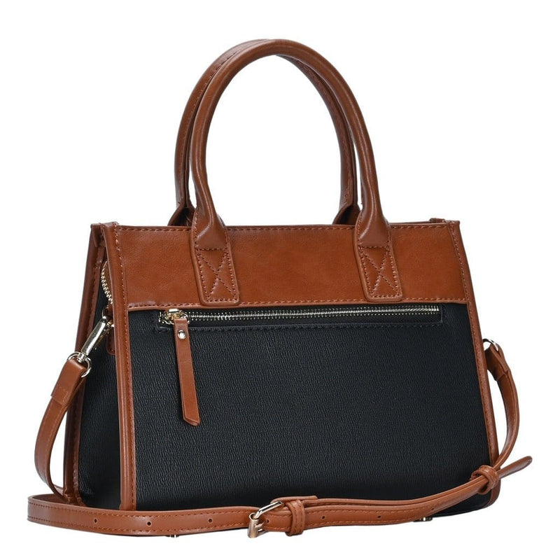 BGW4154 Structured Two-Tone Satchel - MiMi Wholesale