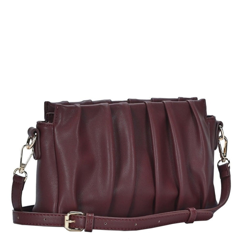 BGW4361 Pleated Vegan Leather Handbag/Crossbody - MiMi Wholesale