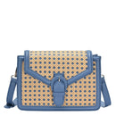 BGW4507 Rattan Leather Trim Crossbody - MiMi Wholesale