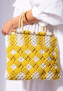 BGW6613 Naomi Macrame Patterned Tote Bag - MiMi Wholesale