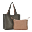 BGW81617 Monogrammable Modern Shoulder Tote w/ Removable Pouch - MiMi Wholesale