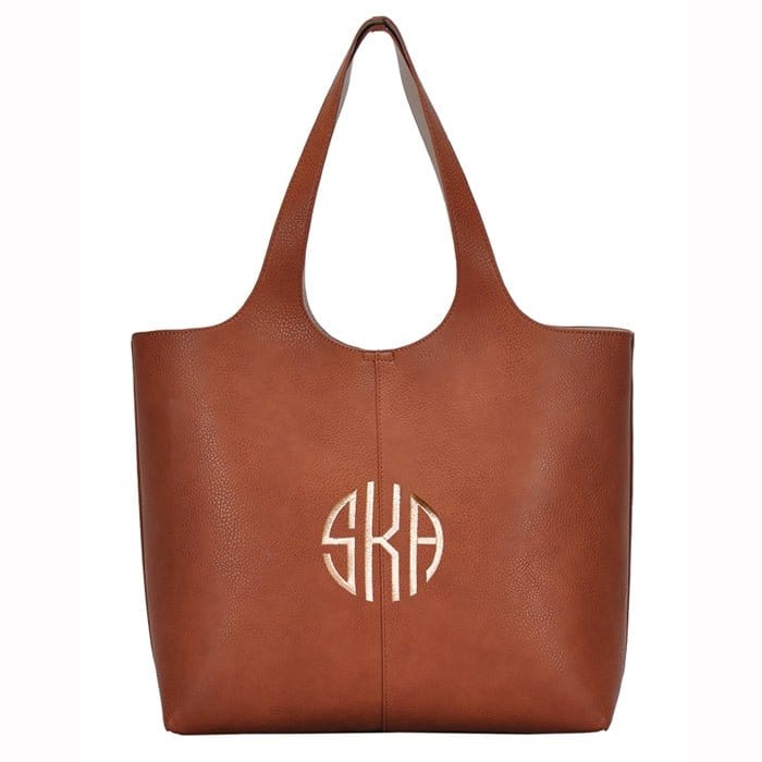 BGW81617 Monogrammable Modern Shoulder Tote w/ Removable Pouch - MiMi Wholesale