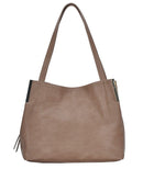 BGW84870 Monogrammable Three Compartment Shoulder Tote - MiMi Wholesale