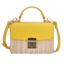 BGW85070 Rattan Pinch Lock Handbag - MiMi Wholesale