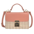 BGW85070 Rattan Pinch Lock Handbag - MiMi Wholesale
