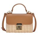 BGW85070 Rattan Pinch Lock Handbag - MiMi Wholesale