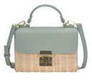 BGW85070 Rattan Pinch Lock Handbag - MiMi Wholesale