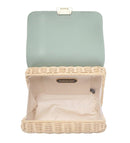 BGW85070 Rattan Pinch Lock Handbag - MiMi Wholesale