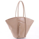 BJ5688C Croc Textured Large Fan Shoulder Bag w/ Tassel - MiMi Wholesale