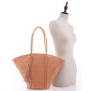 BJ5688C Croc Textured Large Fan Shoulder Bag w/ Tassel - MiMi Wholesale