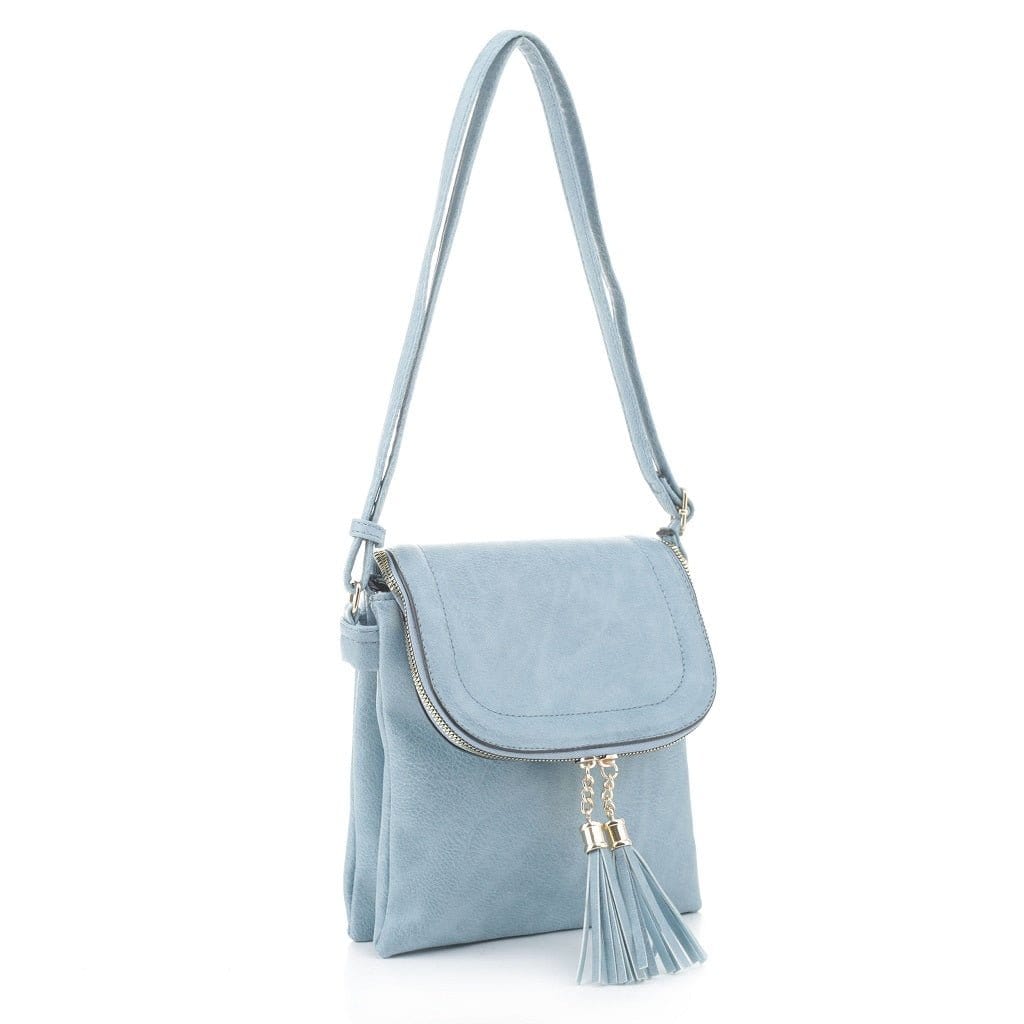 BJ6285 Fold-over Two Compartment Crossbody with Tassel - MiMi Wholesale