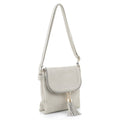 BJ6285 Fold-over Two Compartment Crossbody with Tassel - MiMi Wholesale