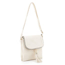 BJ6285 Fold-over Two Compartment Crossbody with Tassel - MiMi Wholesale